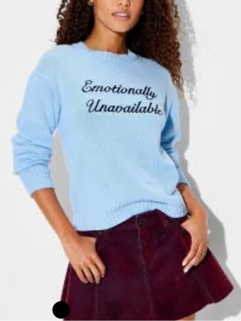 Wild Fable Light Blue 'Emotionally Unavailable' Crewneck Sweater
